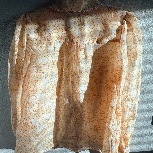 ME+EM
Women's Natural Silk-linen Lace Print Balloon Sleeve Blouse - US Size 8 - Picture 4 of 5